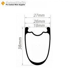 20-Inch 406 Carbon Rim 38x26mm | Mid-Deep Aero Profile for Folding Bike & BMX